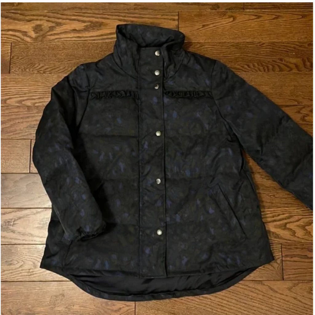 Kate Spade Light Adriatic Blue Black Jacket Coat Size 4 Nwt